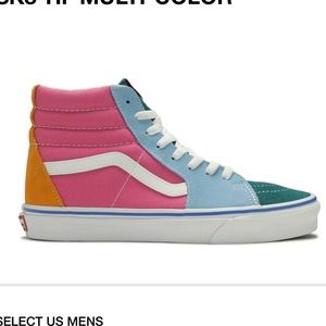Vans multi color SK8 high tops! Womens size 7!